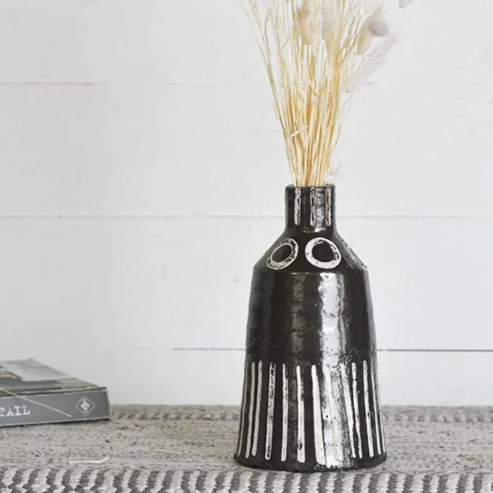 Black & White Pottery Vase